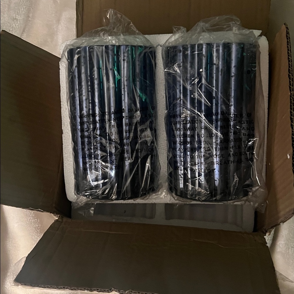 NIB 🏮 ONE IRIDESCENT BLUE/SILVER SPARKLY GLASS LANTERN LAMP VASE w/STRING LIGHTS - Picture 13 of 15